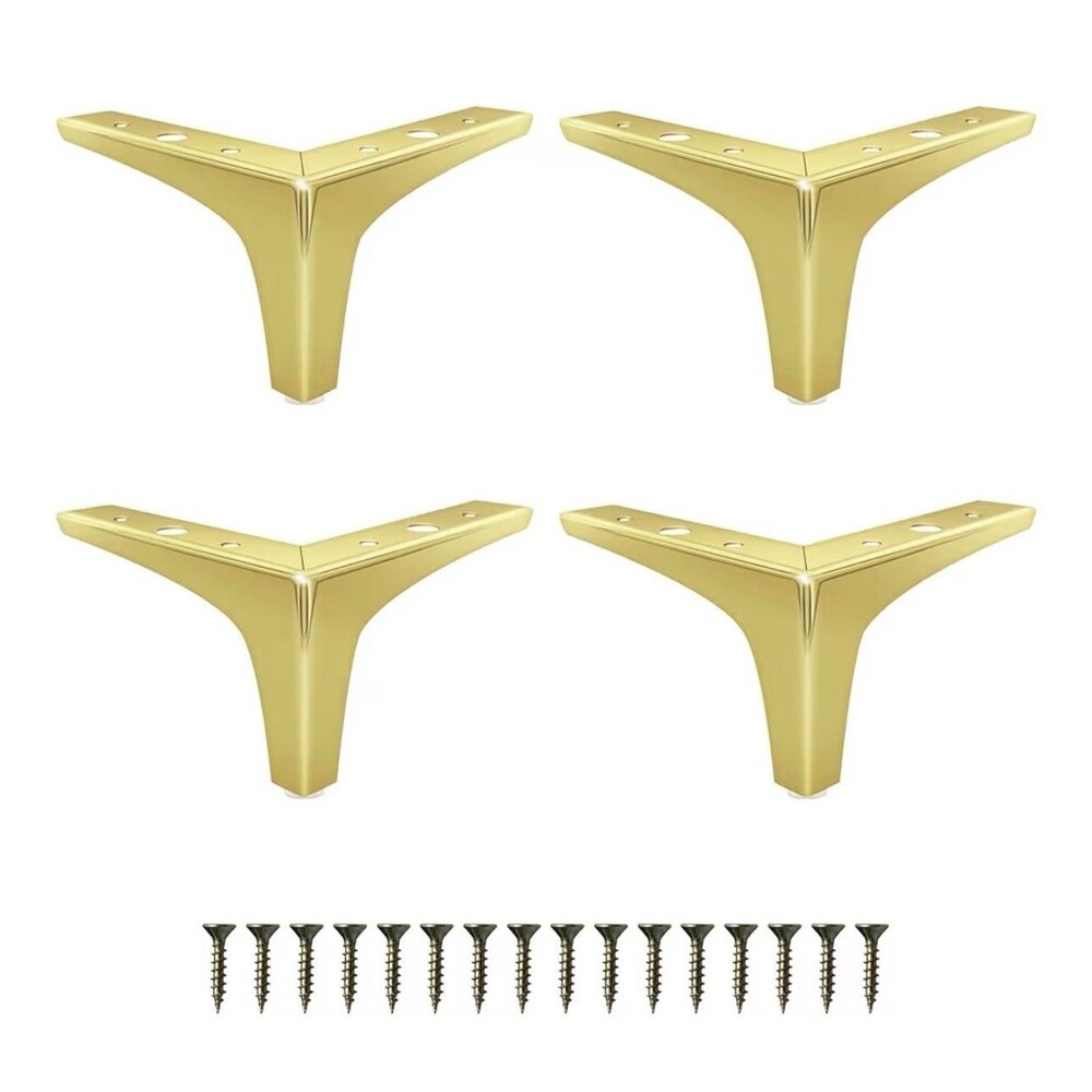 4 Pack 4 inch Modern Gold Metal Furniture Legs Sofa Cabinet Table Feet DIY